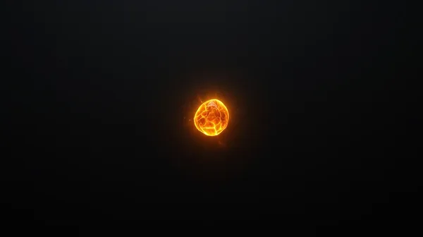 A lone glowing amber ember at the edge of encroaching darkness, moments from going out.
